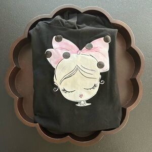 Girls Size 130 6-8 YEARS ~ SHEIN Black Hooded Dress with Polka Dots